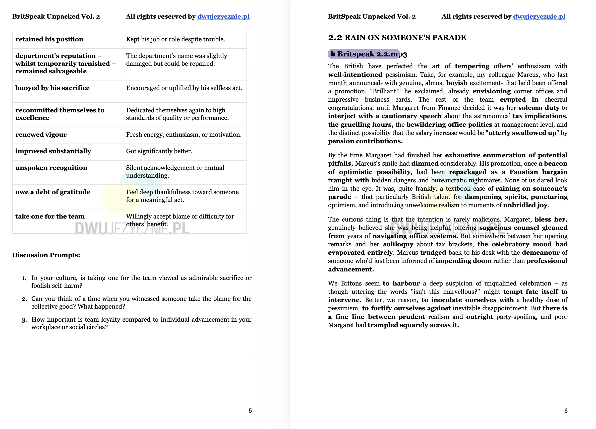 BritSpeak Unpacked vol 2 + Audio+ Vocabulary Worksheets! - Image 6